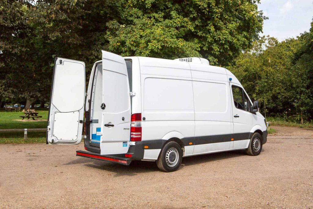 Mercedes-Benz Refrigerated Van, back doors open