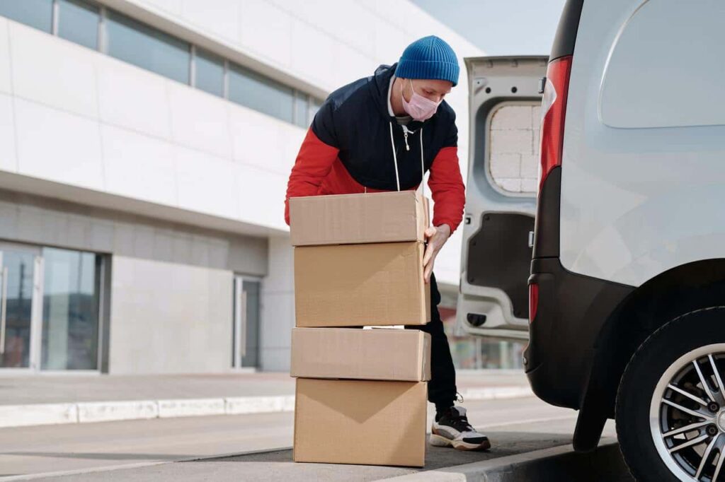 Delivery Driver Loading van
