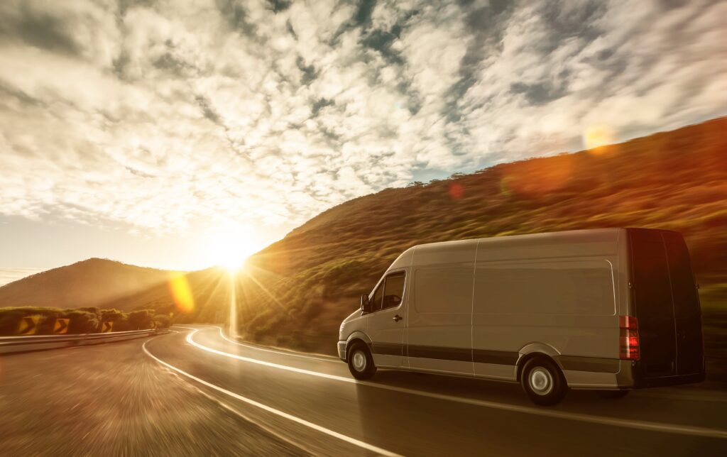 Van driving in Summer